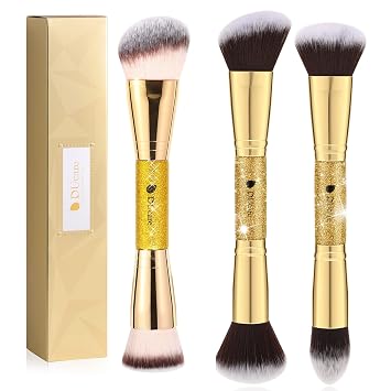 DUcare Makeup Brushes Duo End Foundation Powder Buffer and Contour Synthetic Cosmetic Tools