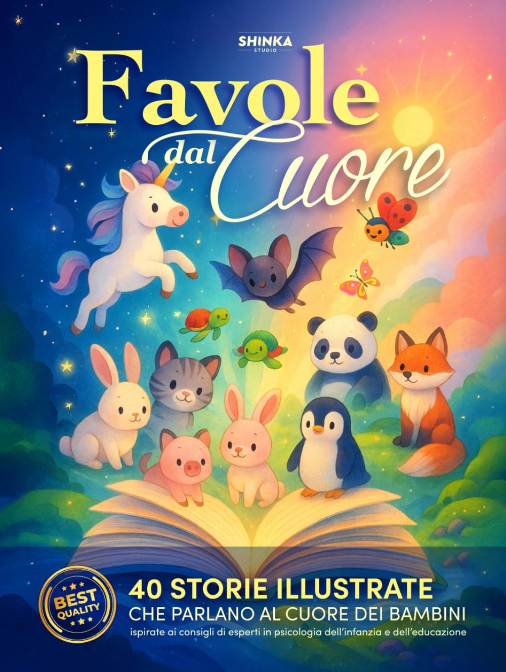 Favole dal Cuore: 40 Storie della Buonanotte Illustrate per Bambini dai 3 ai 7 Anni – Emozioni, Valori e Insegnamenti Positivi