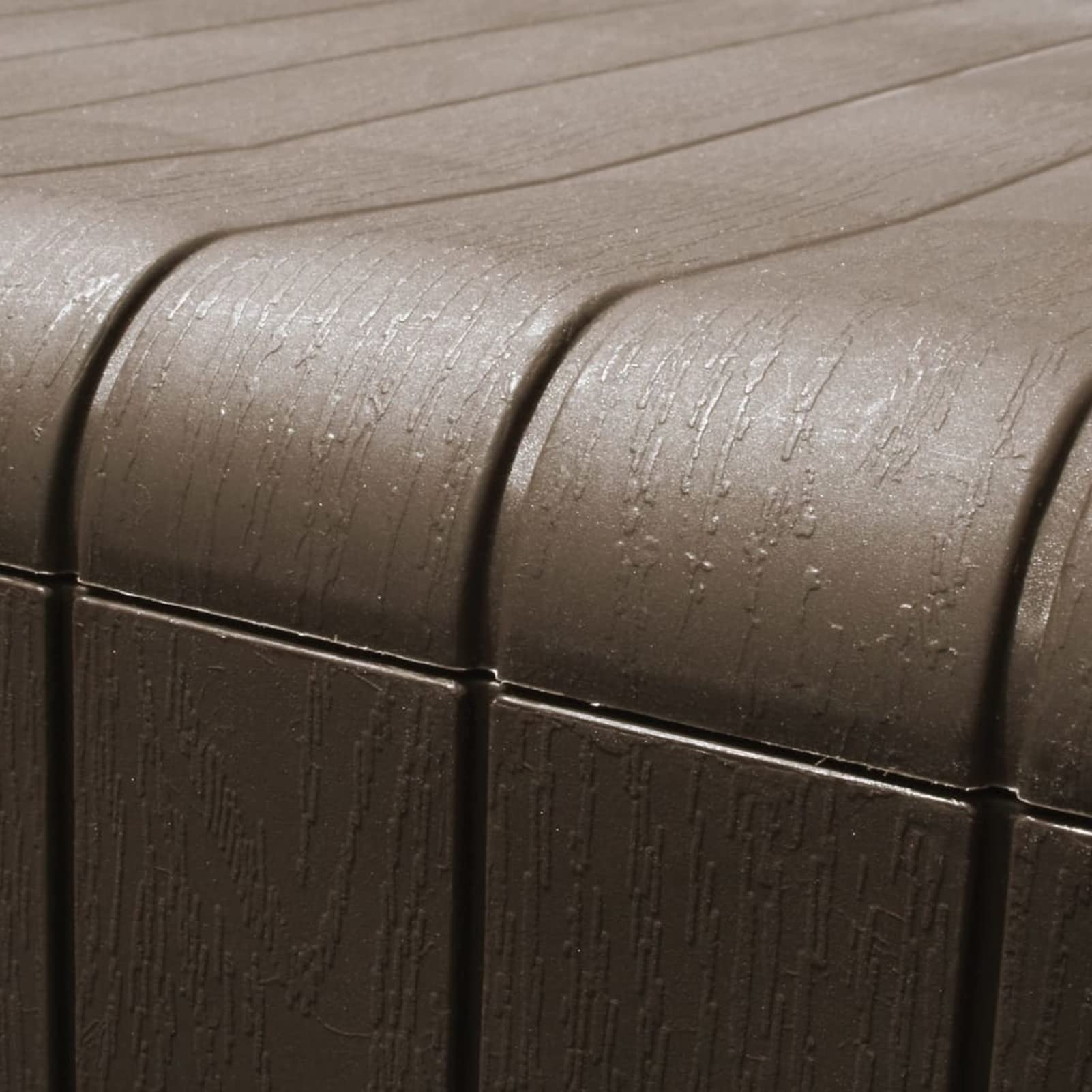 Homgoday Baúl mueble contenedor cojines marrón 117 x 45,5 x 57,5 cm 270 L, muebles baúles y baúles, contenedor de jardín, porta herramientas de jardín, puf de exterior, baúl de exterior