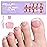 French Tip Toe Nail Tips Press on, Gellen Toe Nail Press ons Short Pink, Chip-free Soft Gel Toe Nail Tips Full Cover Pre-designed for Fast Pedicure, 15 Sizes 240pcs Fake Toenails
