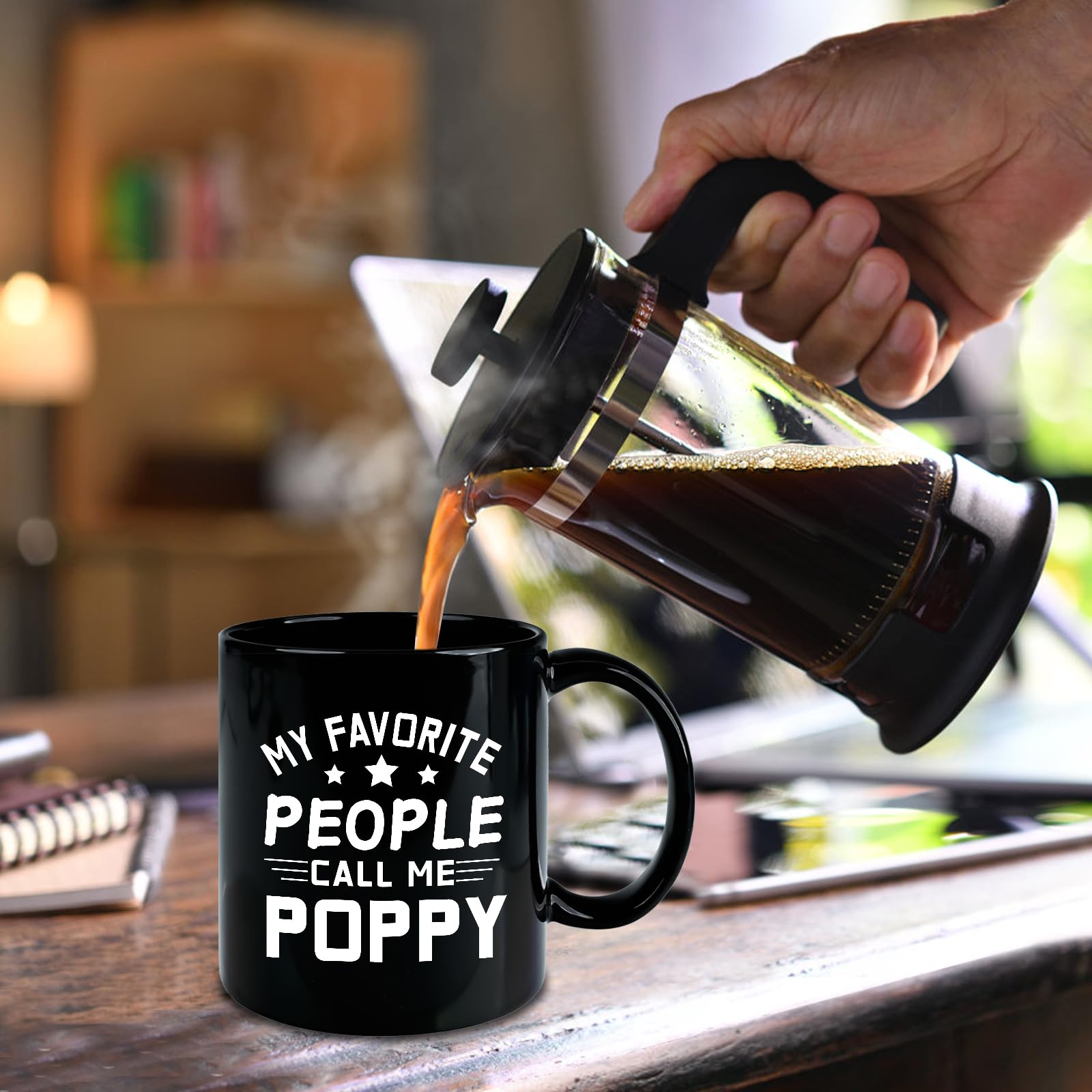 Grandpa Gifts, My Favorite People Call Me Poppy Coffee Mug, Fathers Day Birthday Christmas Gift for Grandpa Dad Grandfather Men Him from Grandkids, 11Oz