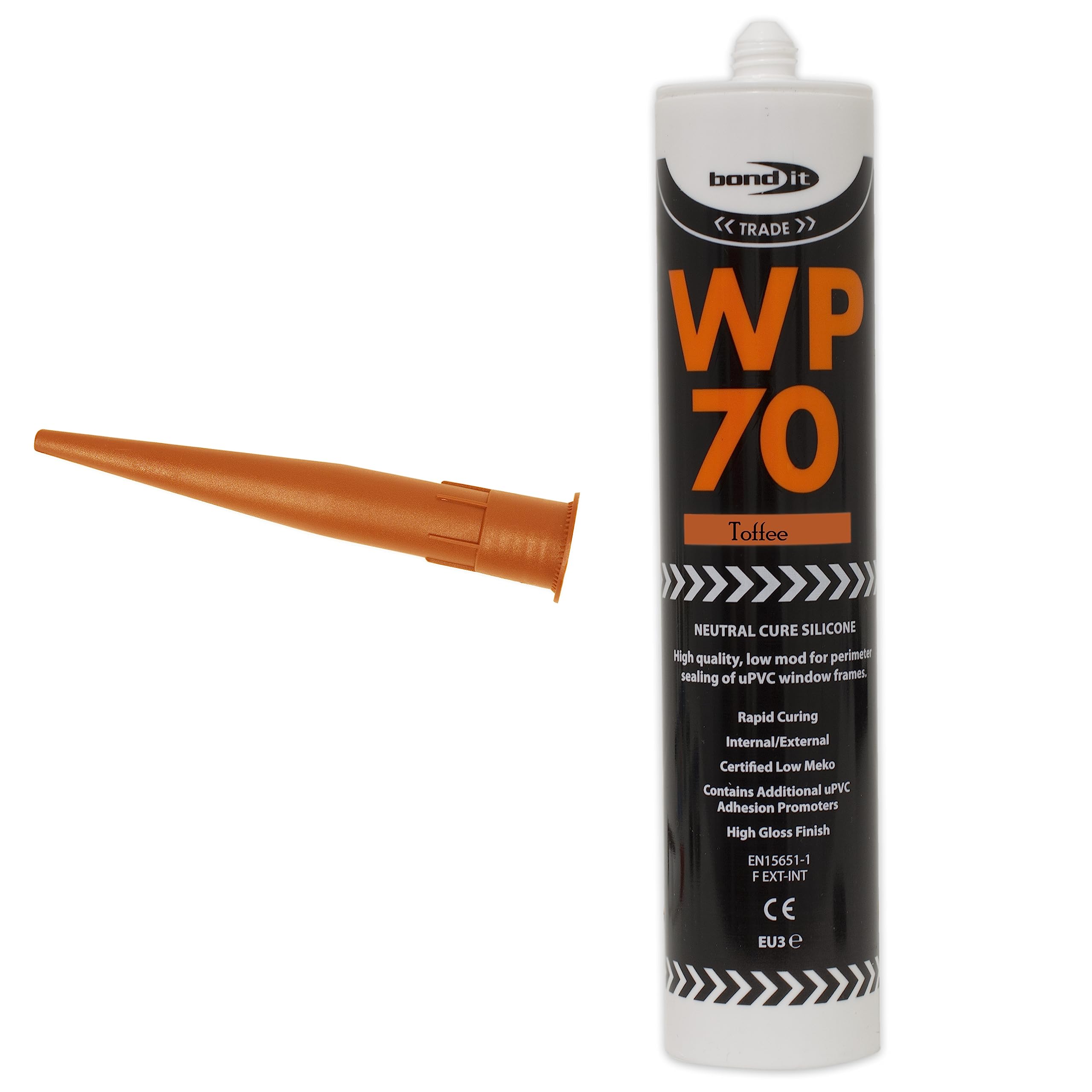 Bond-IT WP70 External Silicone Sealant Low Modulus Window Door Frame 300ml Multicolor Bath Shower Basin Window Frames Quick Drying (Toffee)