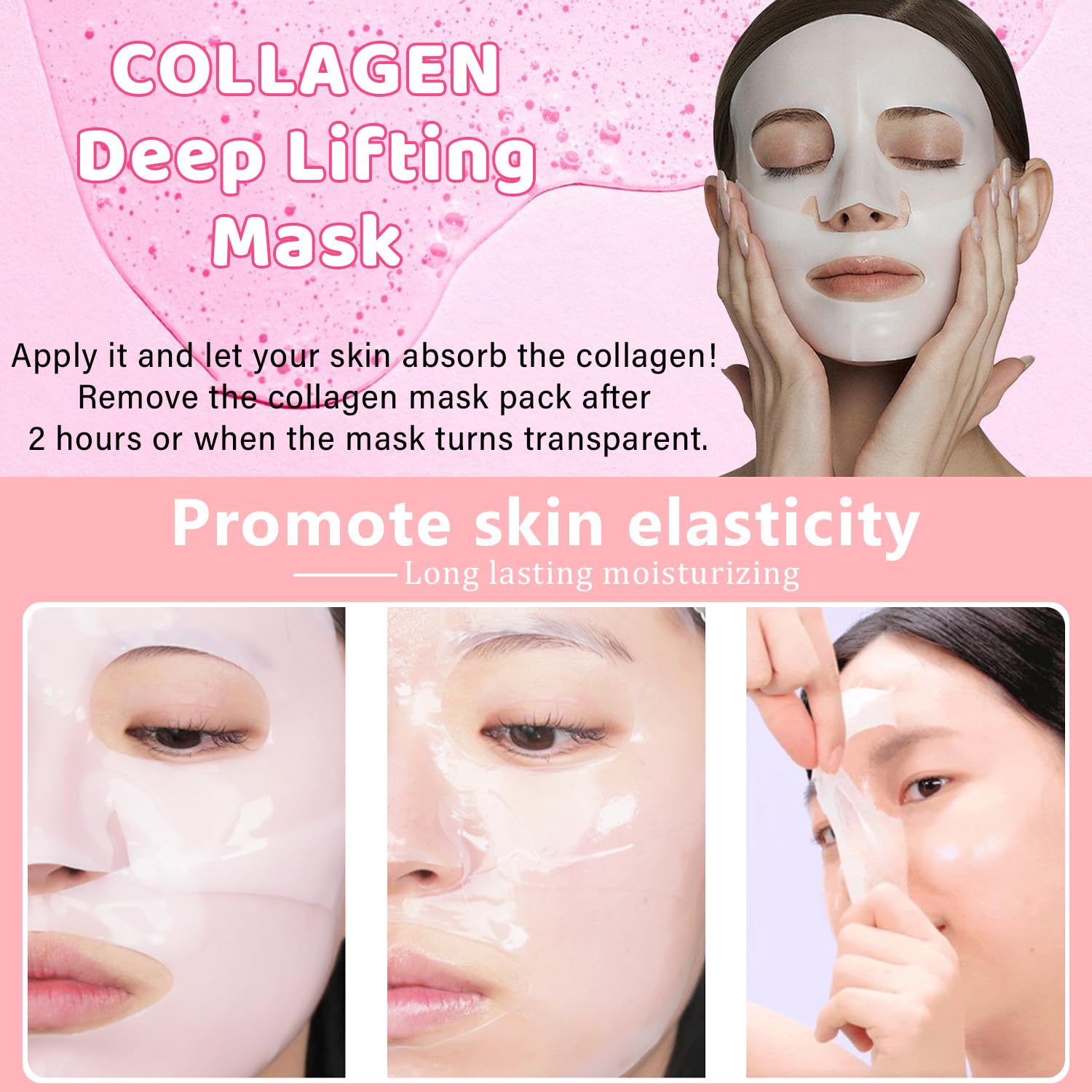 IFVGFB Deep Collagen Face Mask, Glass Glow Skin Overnight Mask, Deep Collagen Anti-Wrinkle Lifting Mask with Niacinamide and Peptide Extracts, Moisturise, Shrink Pores, Improve Elasticity-4pcs - Image 2
