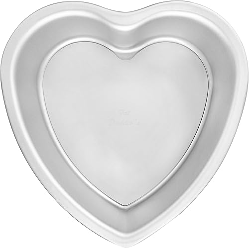 Fat Daddio's PHT-L83 - Molde para tartas de corazón extraíble de aluminio anodizado, 8 x 3 pulgadas