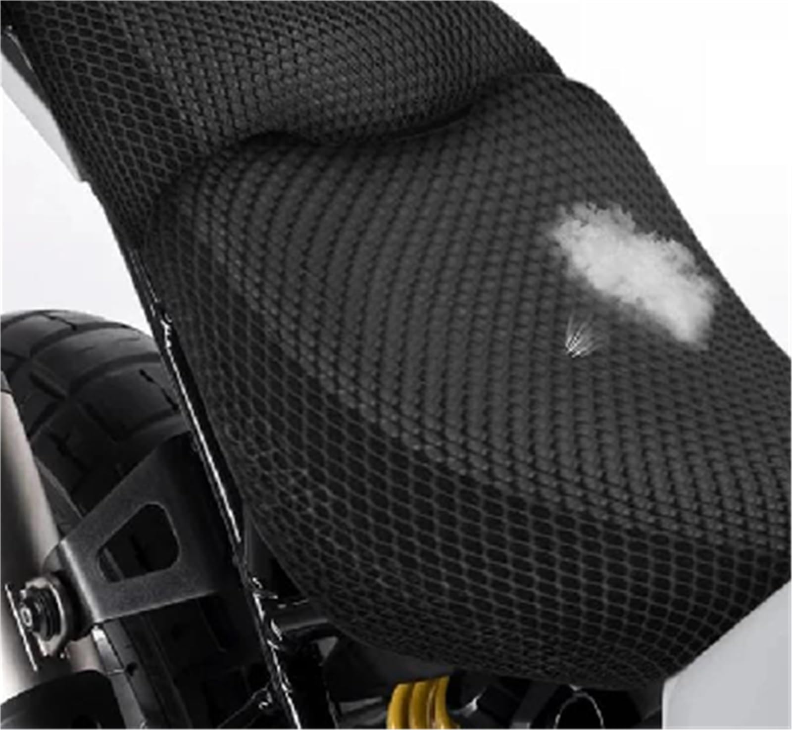 Funda Asiento Moto Malla Funda De Asiento Motocicleta para Ducati Desert X 2022, con Malla Protectora Y Cojín Nailon Diseño Nido Abeja Transpirable Cojin