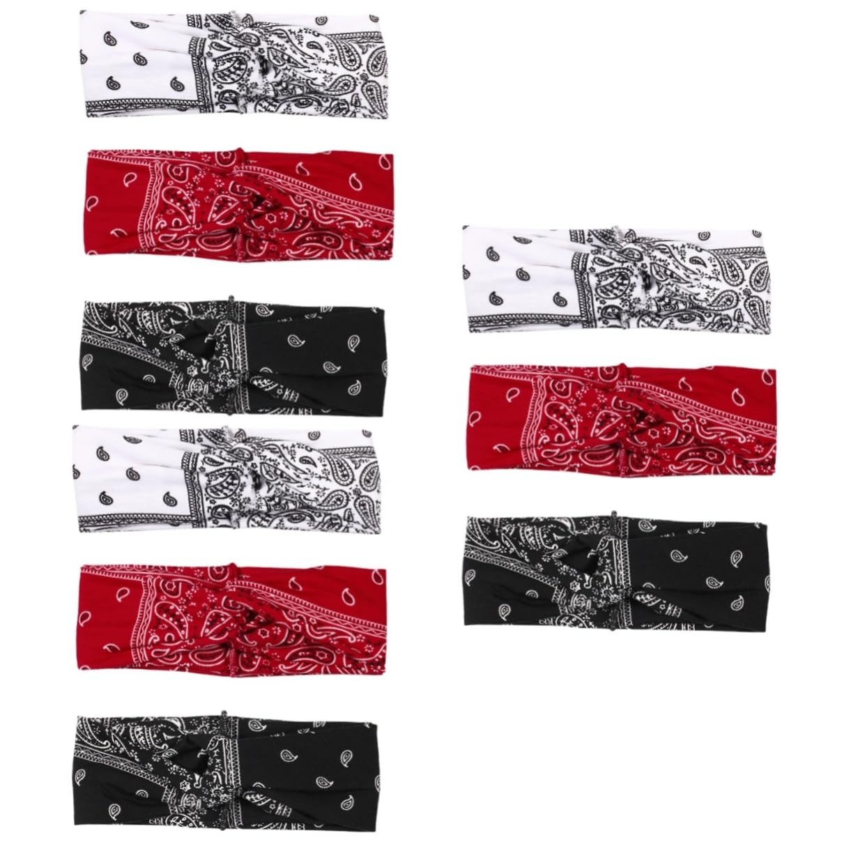 FRCOLOR 3 Set Bohemia Wrap by Elastic Knot Headband Workout Headband Bandana Accessorio Moda Donna Rosso//nero 3 Pezzi*3