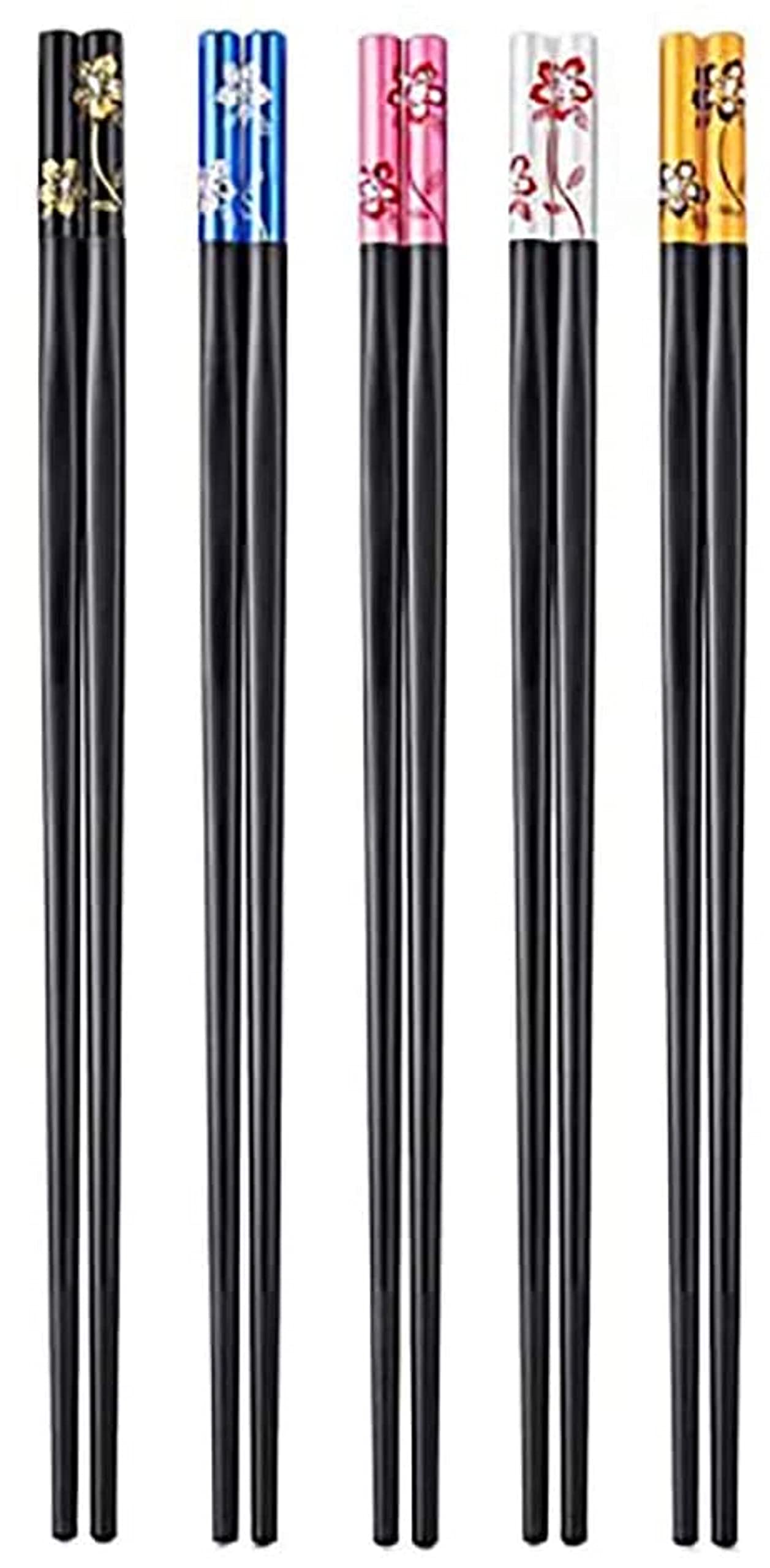 RIANZ Reusable Fiber Glass Chopsticks Dishwasher Safe Japanese Style Lightweight Non-Slip Chop Sticks - Black (5 Pair) (B09BQS75Y2) Amazon Price History, Amazon Price Tracker