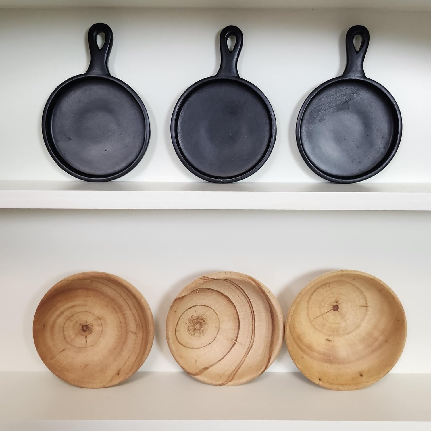 Little House on the Prairie 18 Inch Doll Oleson's Mercantile Vintage Style Store Inventory Set!. Includes 3 Vintage Style Frying Pans, and 3 Wooden Bowls Intended for use with American Girl Dolls