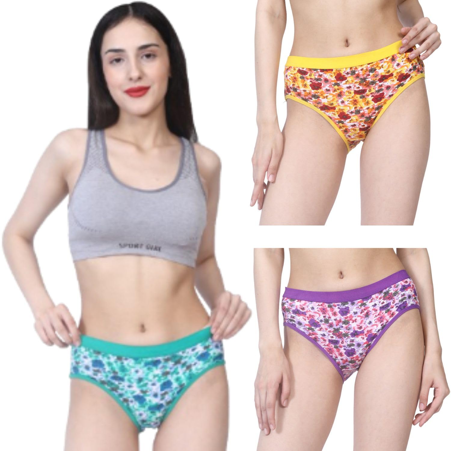 Women’s High -Rise Cotton Bikini Brief – Multicolor Floral Dot Print | Pack of 3 | Full Coverage-image-10