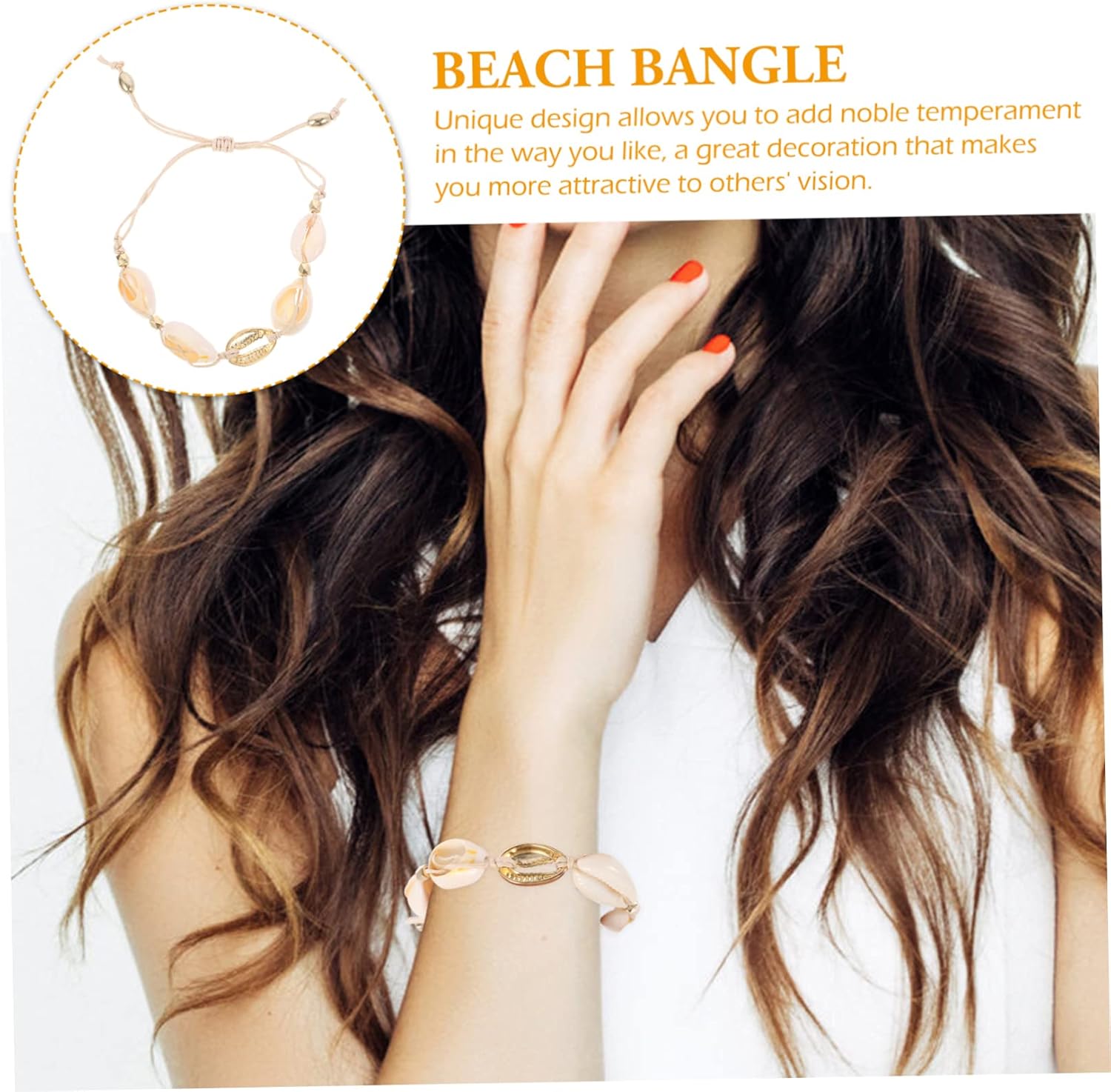 BONOOL] 女の子のジュエリー手作り編組ブレスレット女性ビーチにインスパイアされたジュエリー小さなメッキシェルビーズバングル夏  ボヘミアンドールブレスレット 腕輪 レディース 二の腕 メンズ レディース アンティークシルバー インディアンジュエリー コインチャーム ...