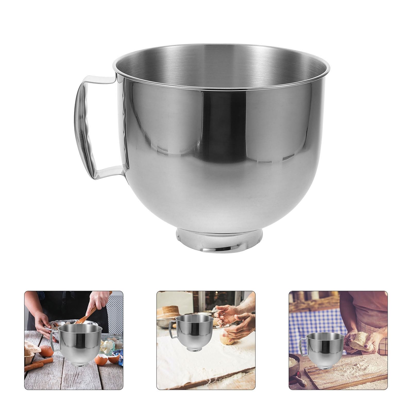 Edelstahlschüssel 3,6l mit Griff Tiefe Mischschüssel für Küche und Backen Vielseitige Rührschüssel aus Robustem Edelstahl für Teig und Eier