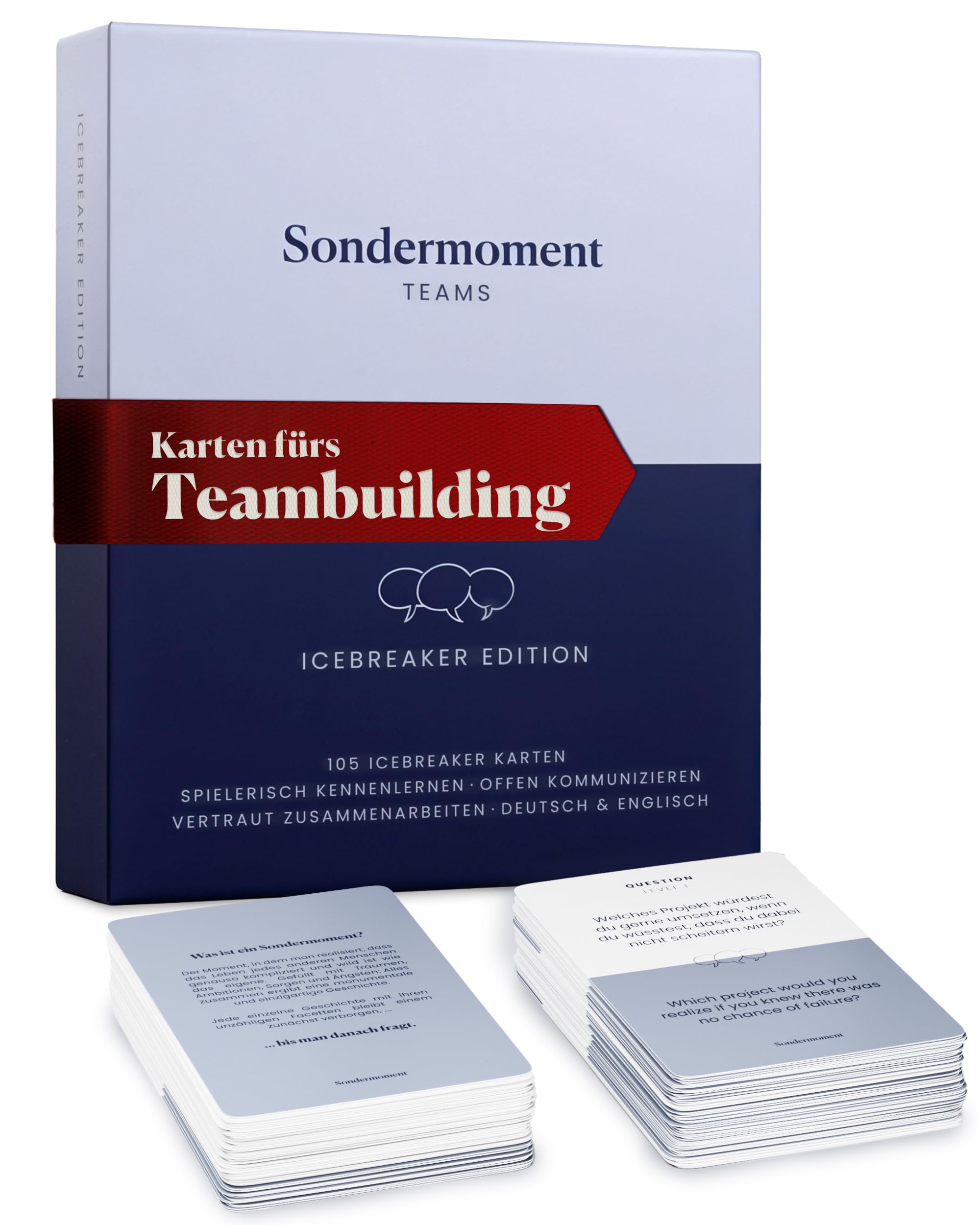 Sondermoment Teams - Icebreaker Edition | Presentation Card Set for Deep Talk & Team Building | Positive Psychology & Coaching for More Cohesion | German and English