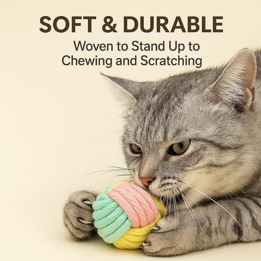 6-Pack Rope Cat Toys with Crinkle Sound - Image 3