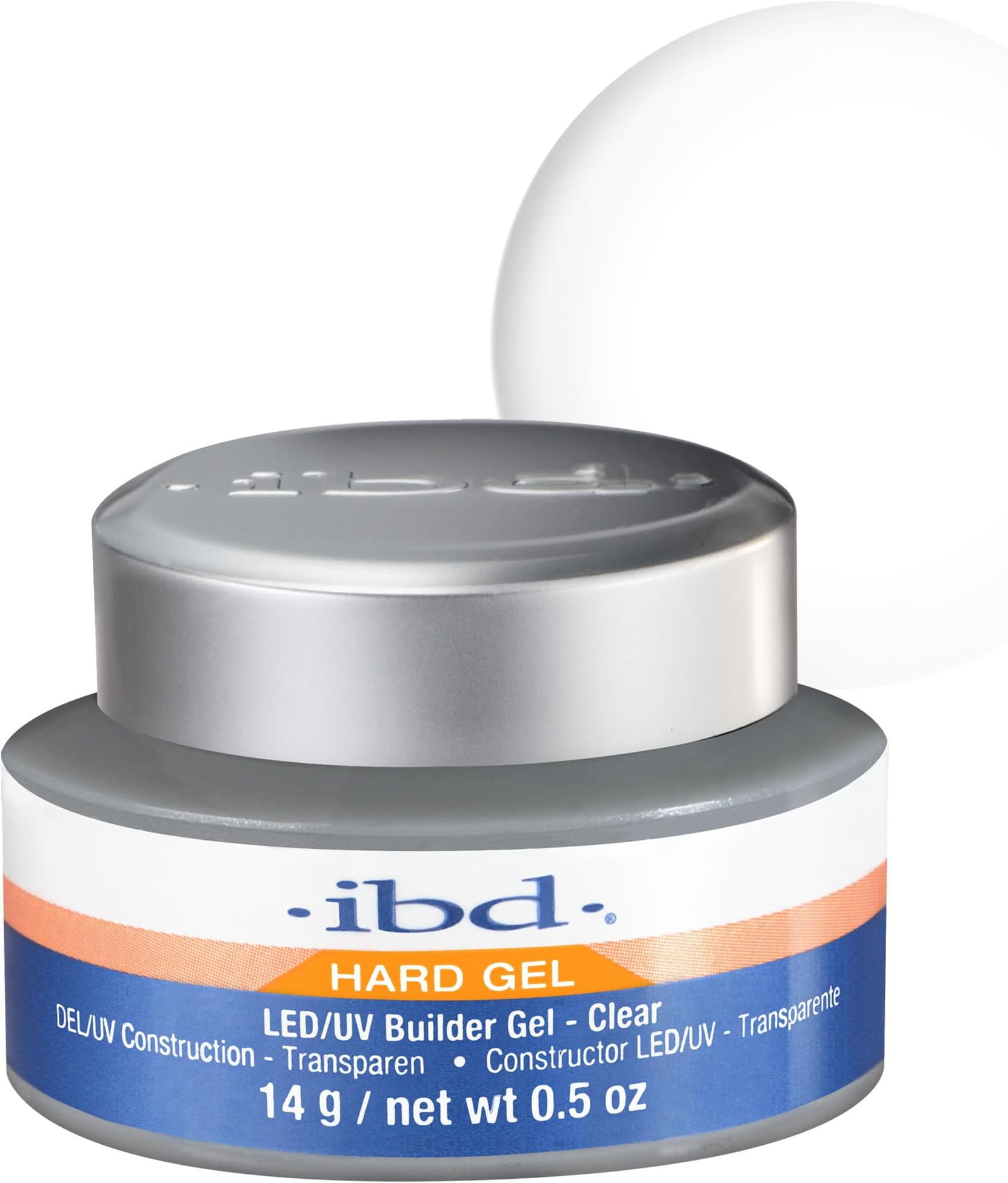 Hard Gel - LED/UV Builder Gel Clear, 1 pack (1 x 14 g) - MADE IN USA - Nail building at home - without appointments and noisy nail salons