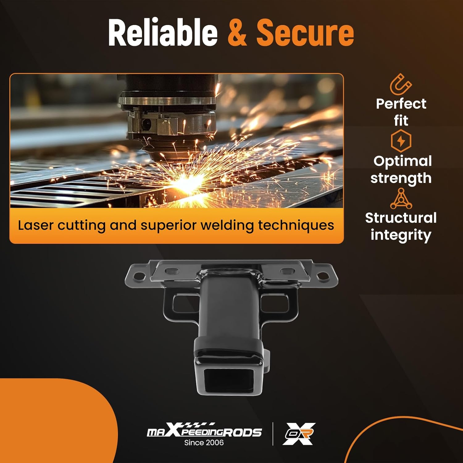 maXpeedingrods Class 3 Trailer Hitch, 2 Inch Receiver, Tow Hitch Receiver for Kawasaki Teryx KRX 1000 2020-2023, for Teryx KRX 4 1000 2023-2024