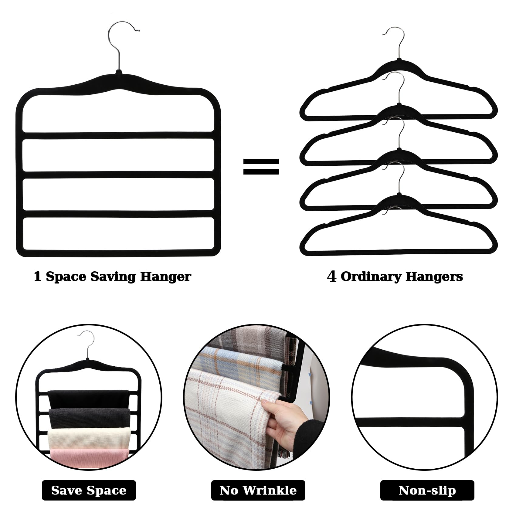 Schrank-Organizer und Aufbewahrung, 2 Stück, Hosenbügel, platzsparendes Schrank-Organizer-System, Al-Legierung, Schrank-Organisation und Aufbewahrung, für Jeans, Hosen, Schals, Kleiderbügel für