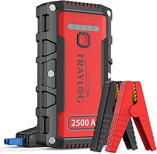 Travlog Battery Jump Starter, Portable 2500 Amp 12-Volt Lithium Car Battery Jump Starter Box, 23800mAh Power Bank Pack Charger for Up to 9-Liter Gas and 8-Liter Diesel Engines