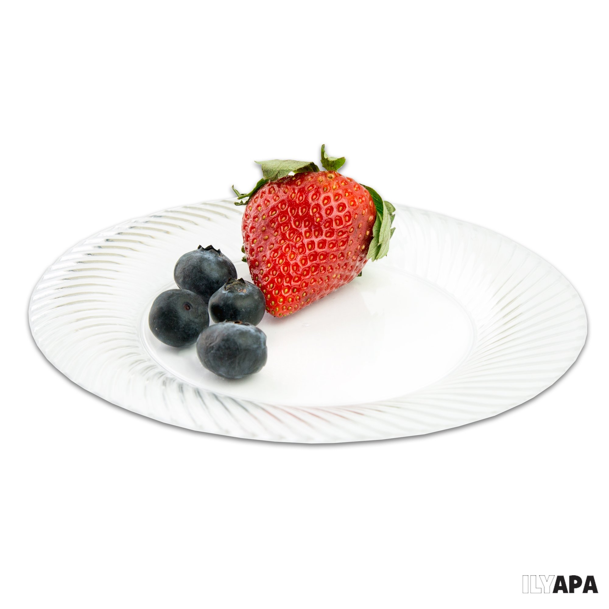 Ilyapa 100 Premium Clear Plastic Plates for Dinner Party or Wedding