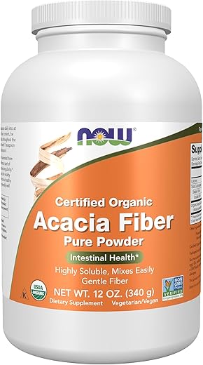 海外直送品 Now Foods Acacia Fiber Organic Powder, 12 oz
