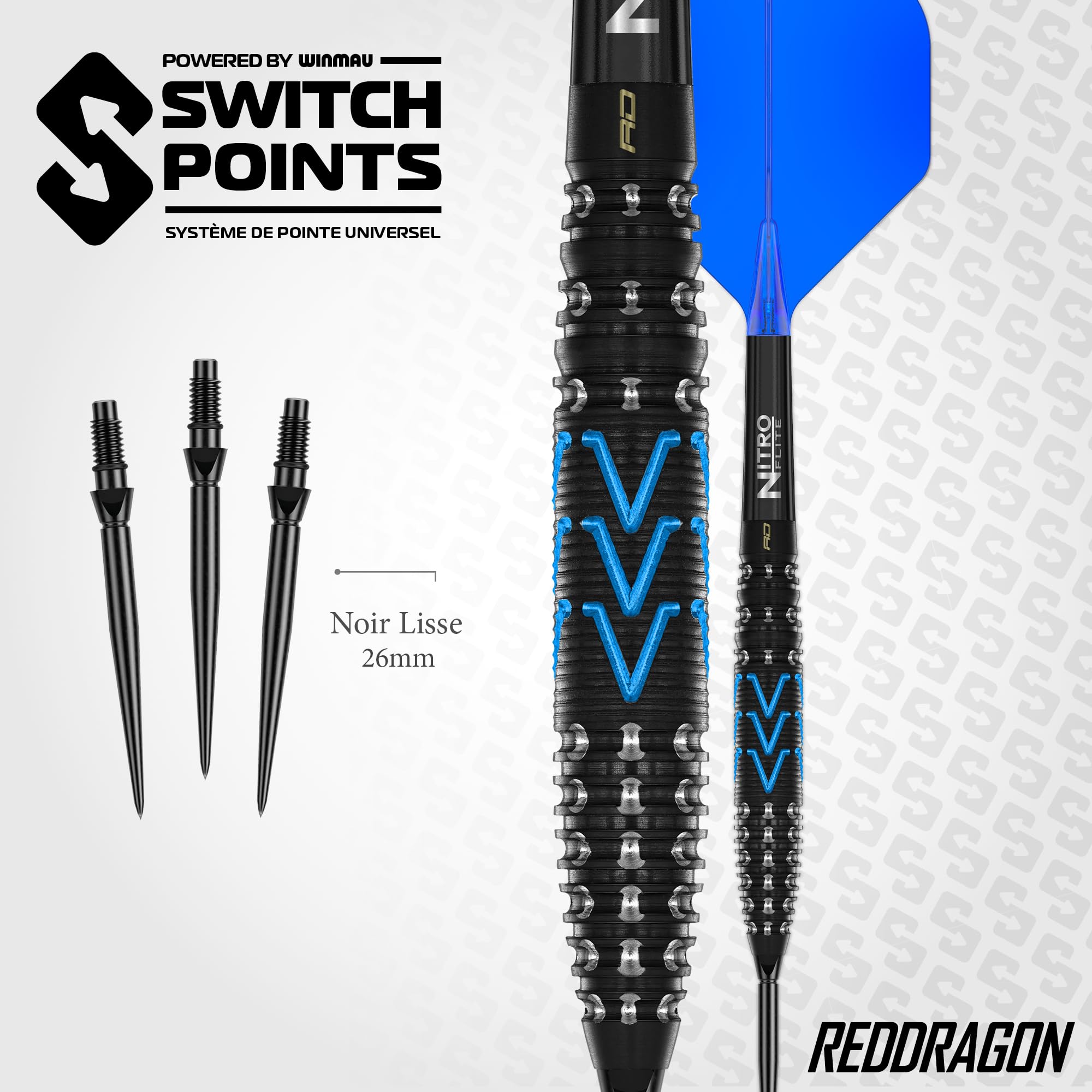 RED DRAGON Jeu de fléchettes – Série AMP – 90% tungstène Professionnel