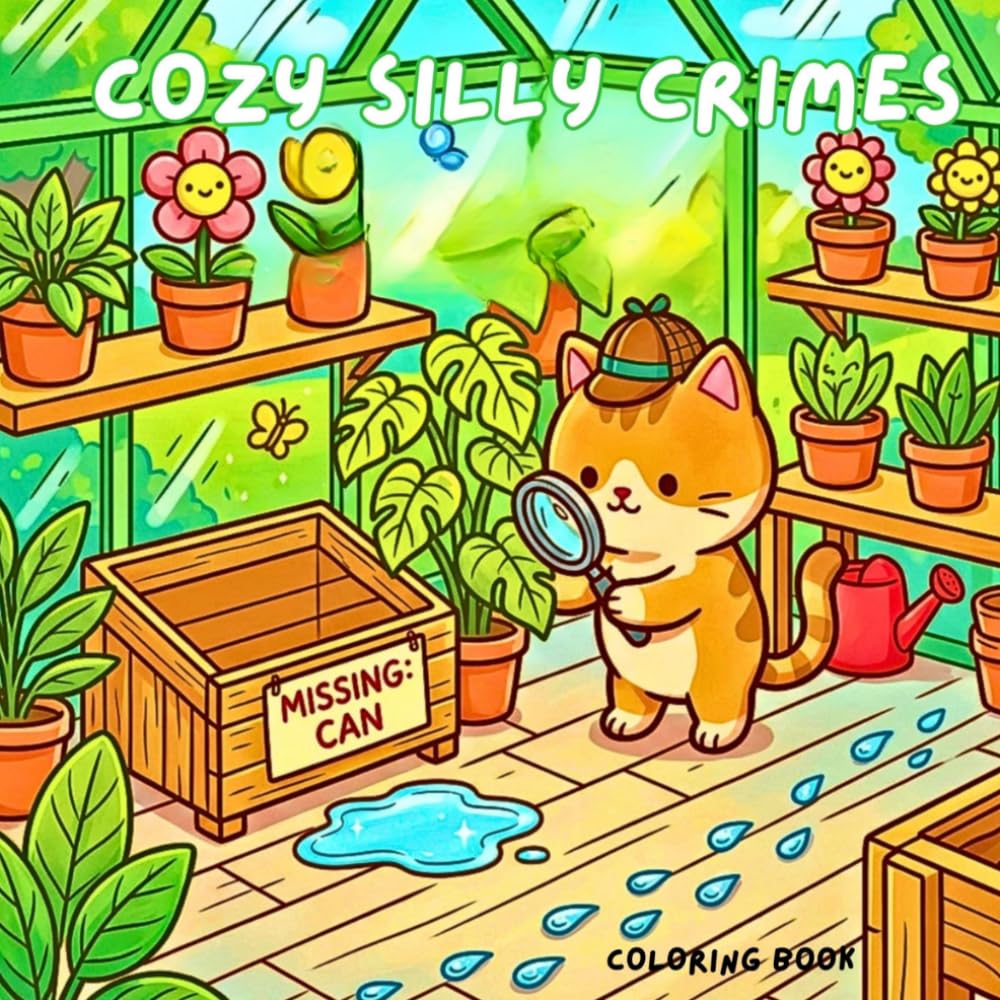 Cozy Silly Crimes Coloring Book (Cozy coloring by SpiritedFoxStudio)