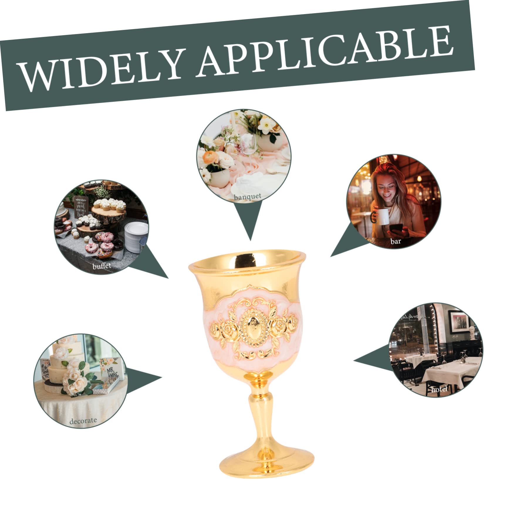 ABOOFAN Retro Zinc Alloy Goblet Vintage Embossed Wine Cup for Parties Home Decor and Banquets Elegant Drinking Vessel for Wine and Beverages