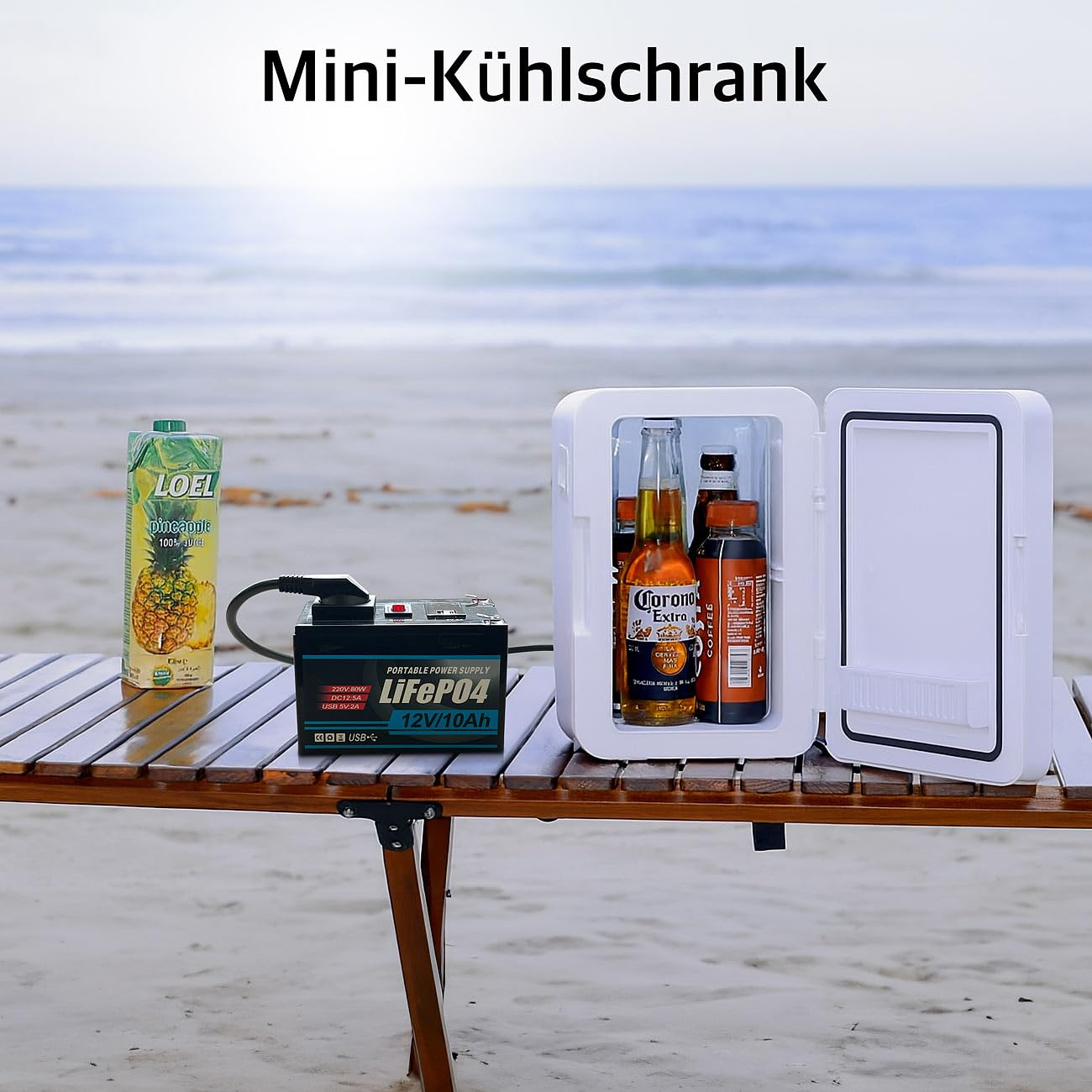 revolt Powerstation 12V Camping: 230-V-Powerstation & Solarkonverter, LiFePO4, 111 Wh, 80 W, 2X USB-A (Mobile 230V, Powerbank mit Steckdosenanschluss, Batterie)