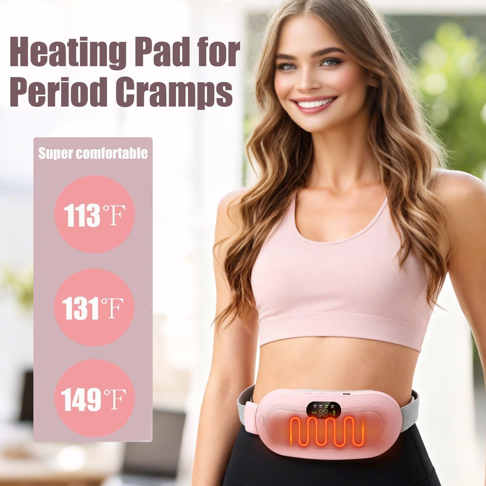 Bouillotte Électrique Rechargeable Sans Fil | Ceinture Chauffante Menstruelle Ergonomique Pour Soulager Les Règles, Crampes Abdominales Et Douleurs | Idéal Femmes, Filles, Mamans, Sœurs