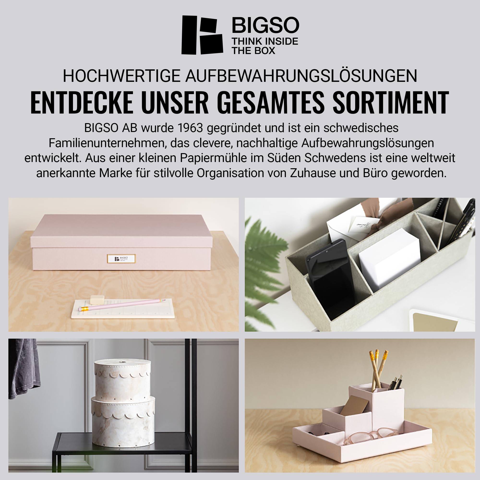 Bigso Box of Sweden 944154144 Porte Dossier Panneau de Fibre Gris 35 x 18,5 x 27 cm