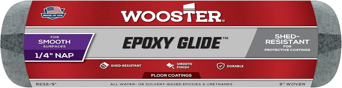 Brush R232-9 Epoxy Glide Roller Cover, 1/4-Inch Nap, 9-Inch