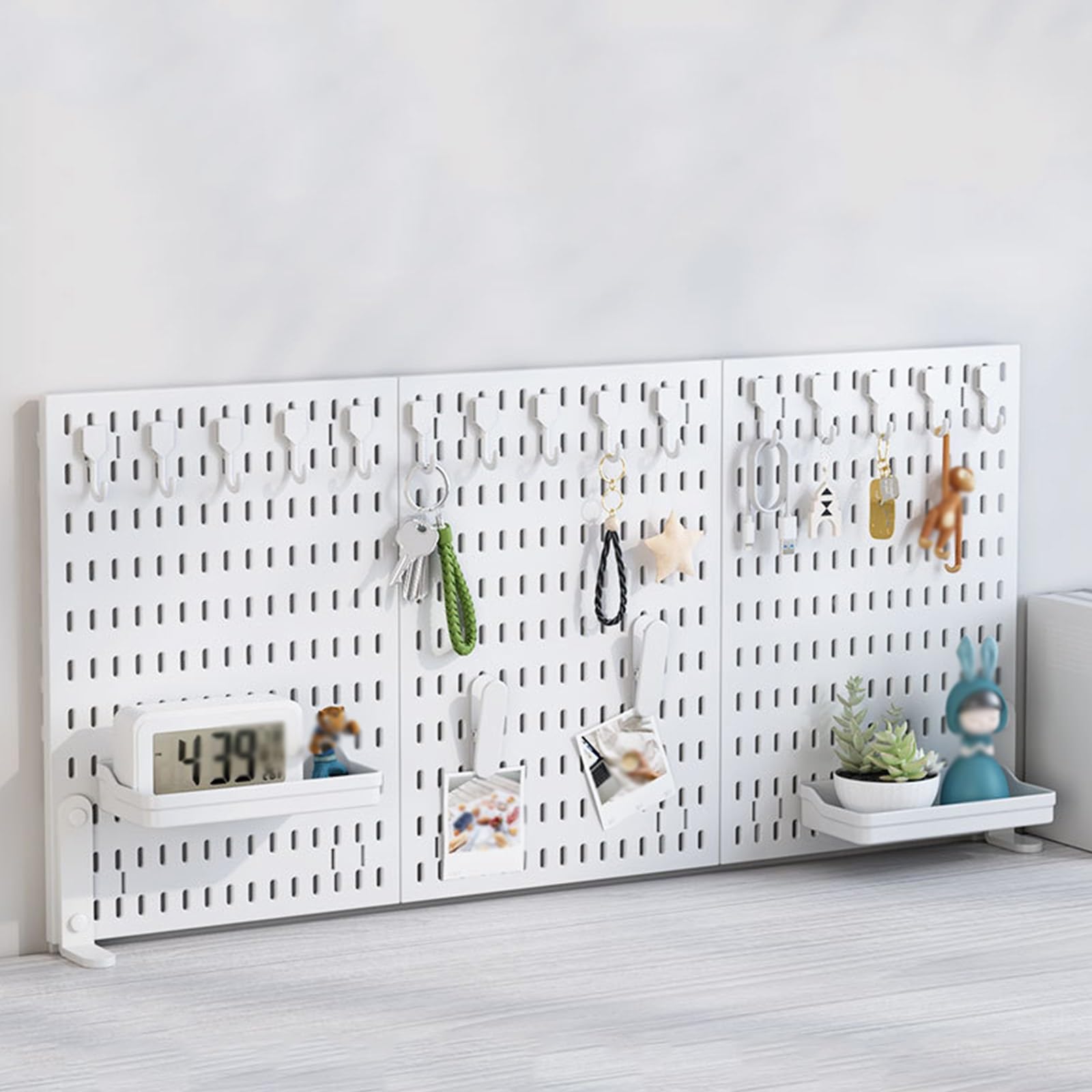 Scbtgkln White Clamp-On Desk Pegboard, Privacy Panel For Office, Pegboard Display, Desk Accessories For Office Gaming Home, No-Drill(,90X40cm/35 X15.7)