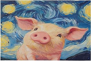 DOMIKING Piggy Star Blue Print Kitchen Mat Soft Cushioned Anti Fatigue Mat with Non Slip Rubber Backing Machine Washable Kitchen Rug for Laundry Doorway