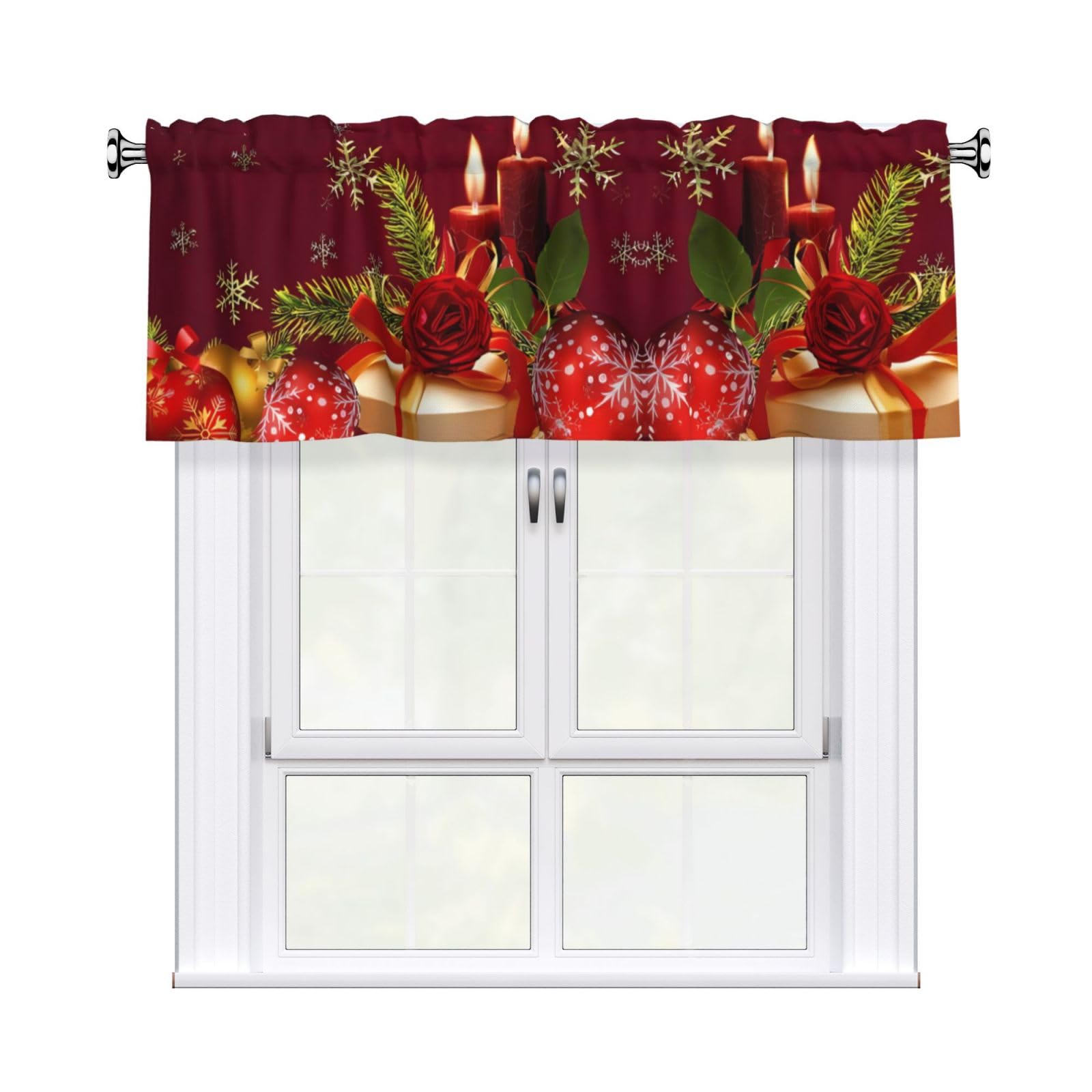 WHJSSF Box Prints Housewarming Gift – Peach Skin Window Valance 54x18 for a Cozy Kitchen Refresh