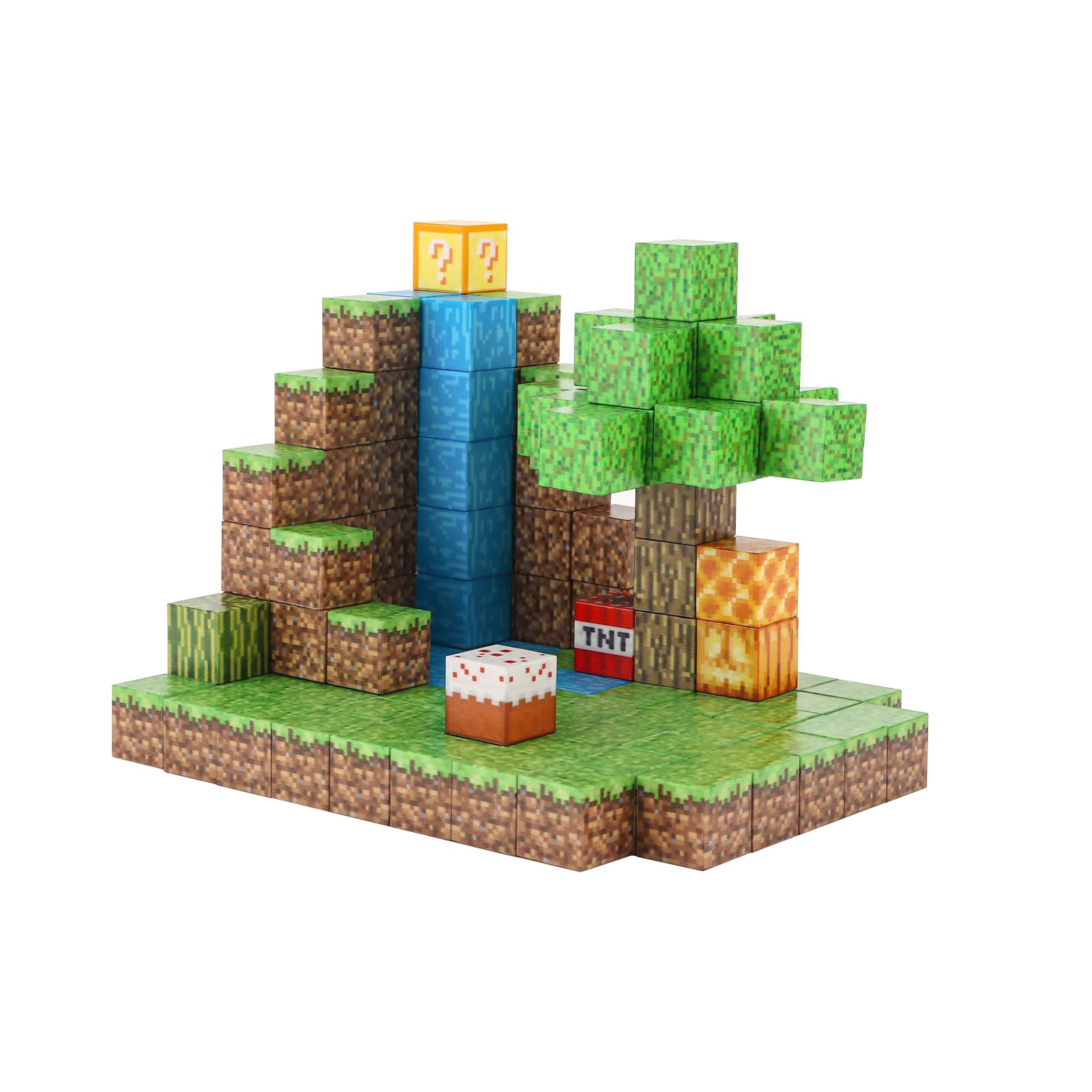 MEESHEEP 128PCS Magnetic Blocks - Waterfall, Build Exact Models Shown in Pictures, Waterfall 128pcs, Medium
