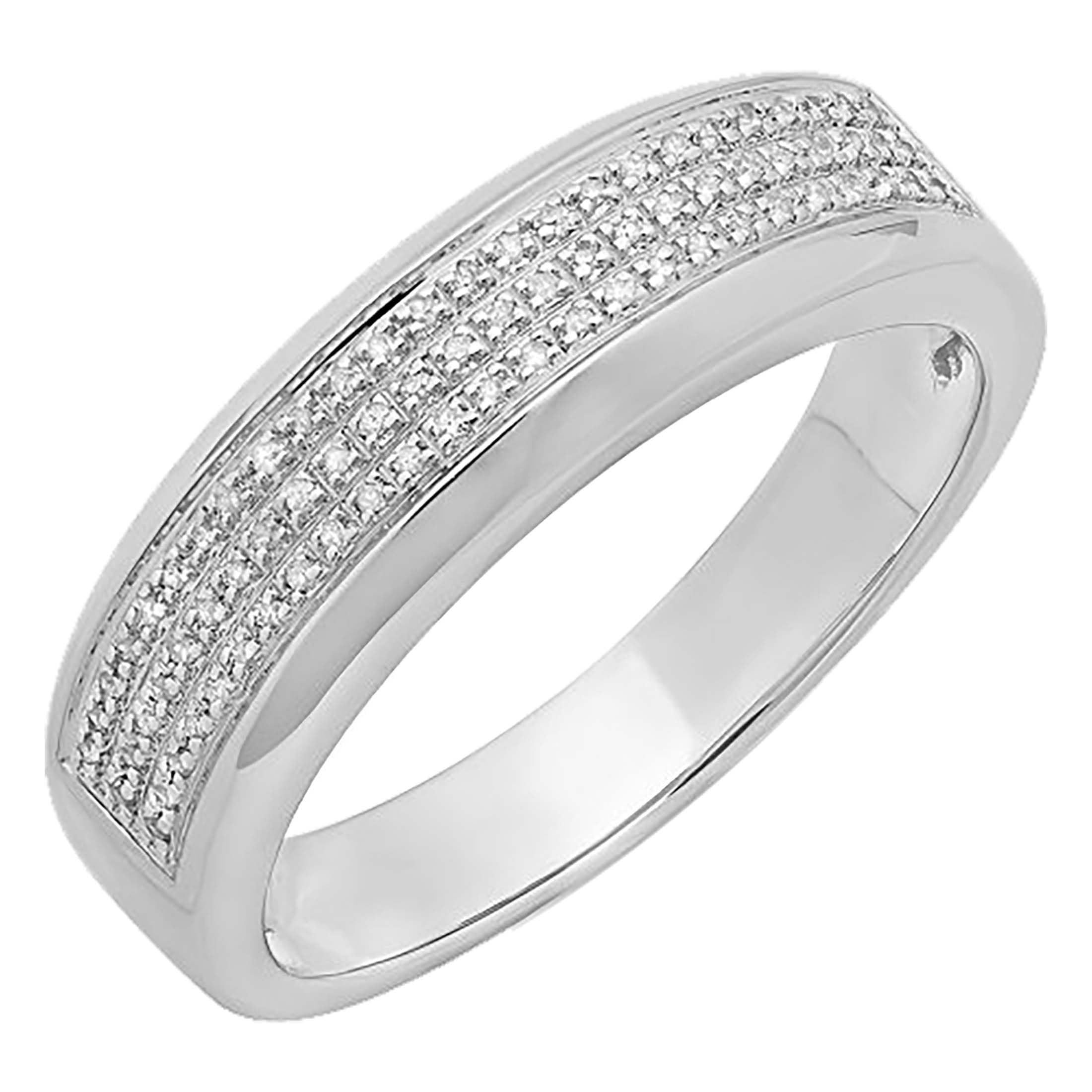 Dazzlingrock Micro Pave Hip Hop Wedding Band for Him