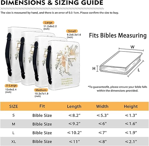 Miniatura 6 de Funda floral para la Biblia para hombres, funda de Biblia con cruz extra grande para mujeres y niñas con asa y cremallera, accesorios bíblicos