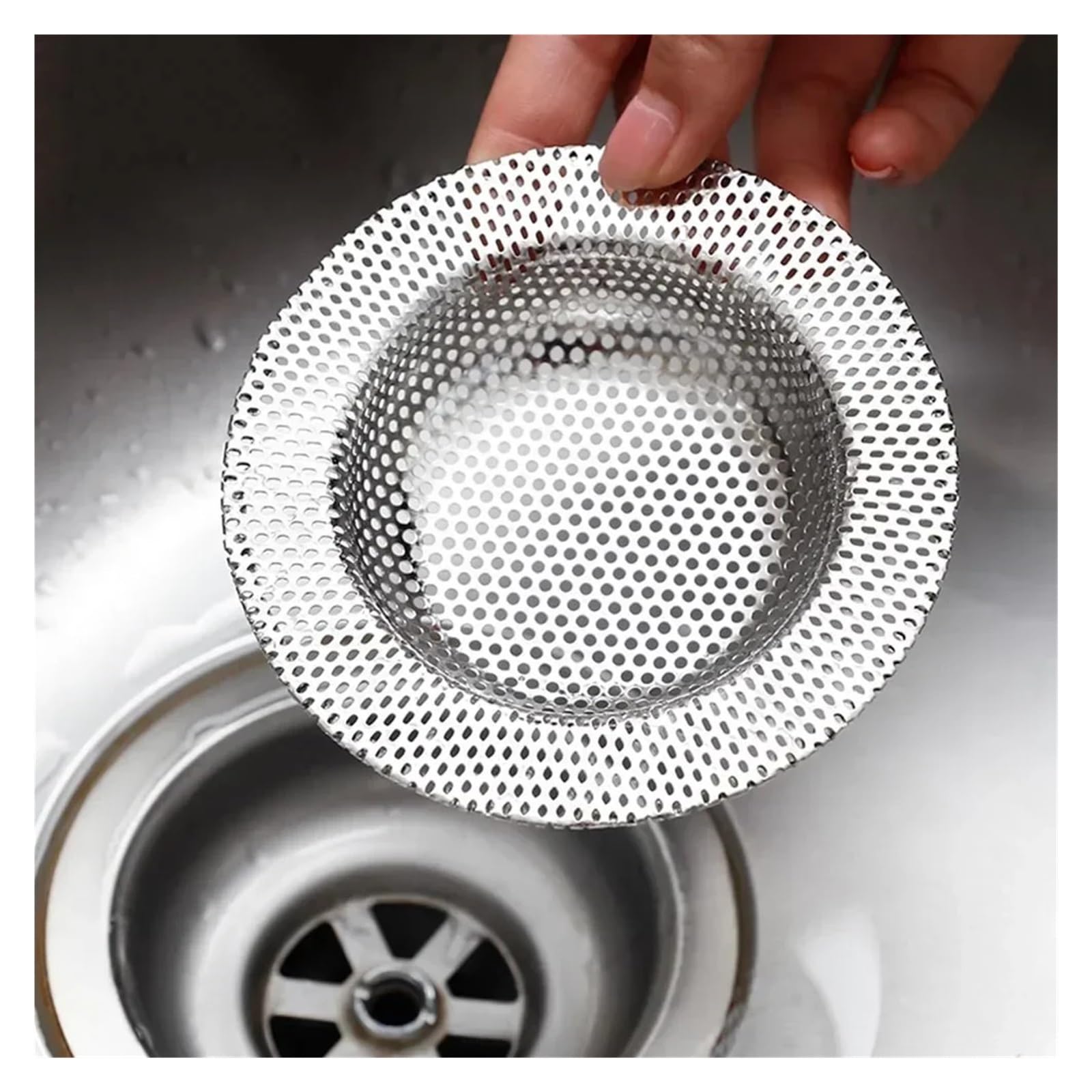Filtre à Cheveux pour lavabo de Salle de Bain en Acier Inoxydable à Trou Complet, Drain de Sol pour évier de Cuisine, Anti-Blocage, Fournitures pour la Maison, Accessoires et Outils (S)