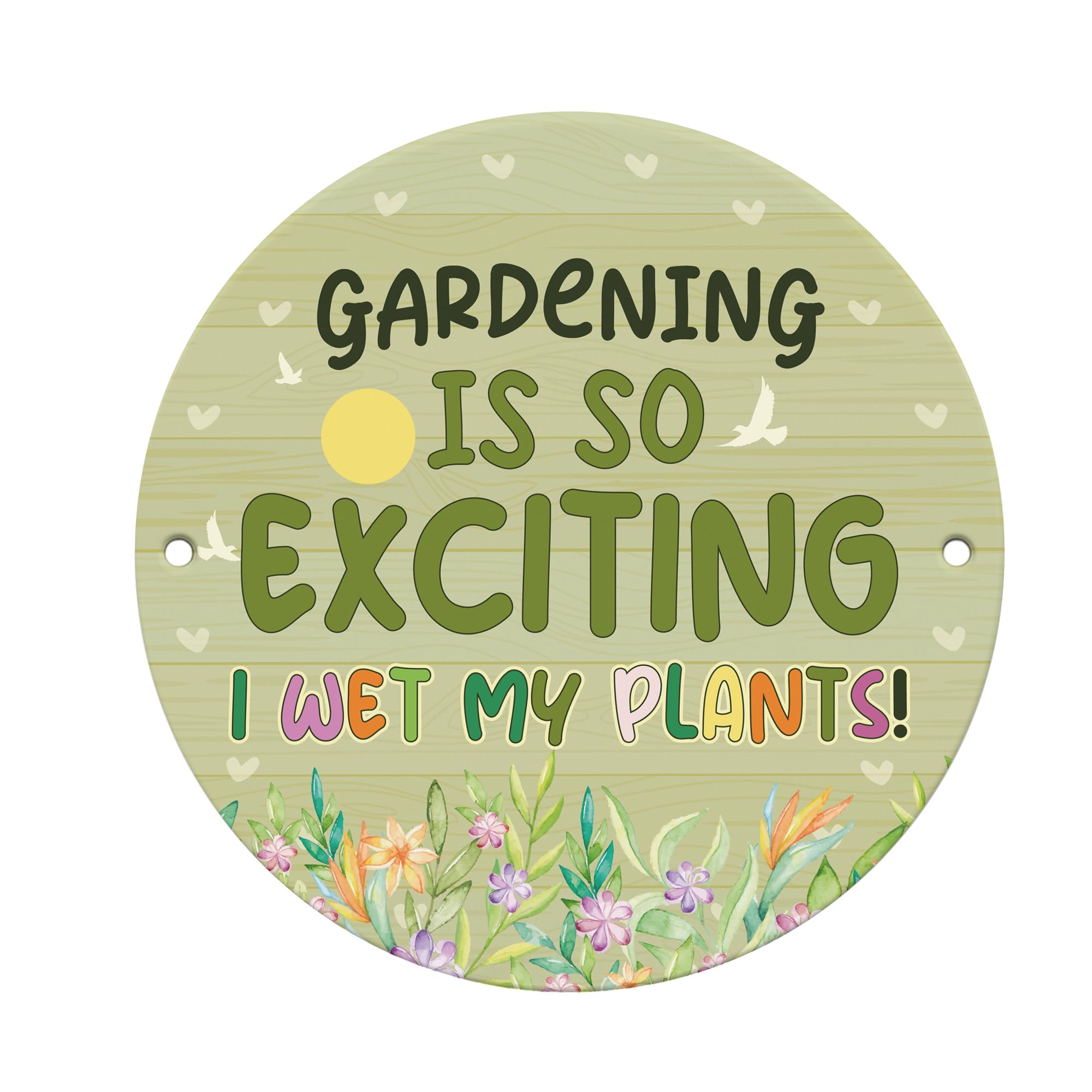 Red Ocean Gardening Is So Exciting I Wet My Plants Acrylic Round Garden Signs Garden Sign Funny Friendship Plaque Garden Plaque For Outside Shed Sign