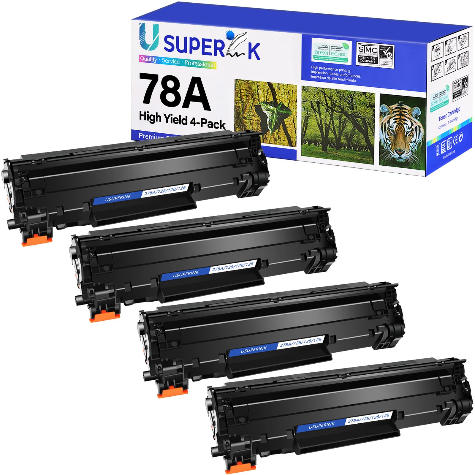 USUPERINK Black Compatible Toner Cartridge Replacement for HP 78A CE278A Work with Laser Jet P1560 P1566 M1536dnf P1606 P1606n P1606dn Printer (Black,