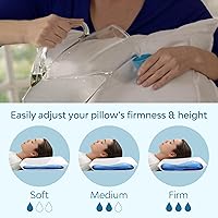 Vista 6 de Mediflow Almohada de agua de espuma viscoelástica de gel refrescante, almohada ajustable para aliviar el dolor de cuello, almohada para dormir