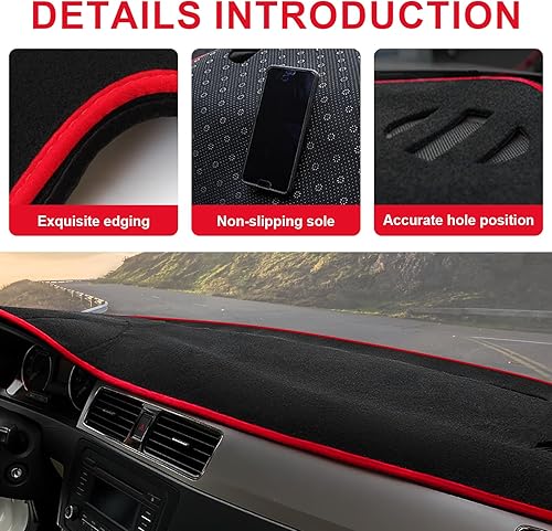 Miniatura 2 de Fundas de tablero para Dodge Journey 2011-2020, sin olor, alfombrilla antideslizante para salpicadero, cubiertas interiores, color rojo