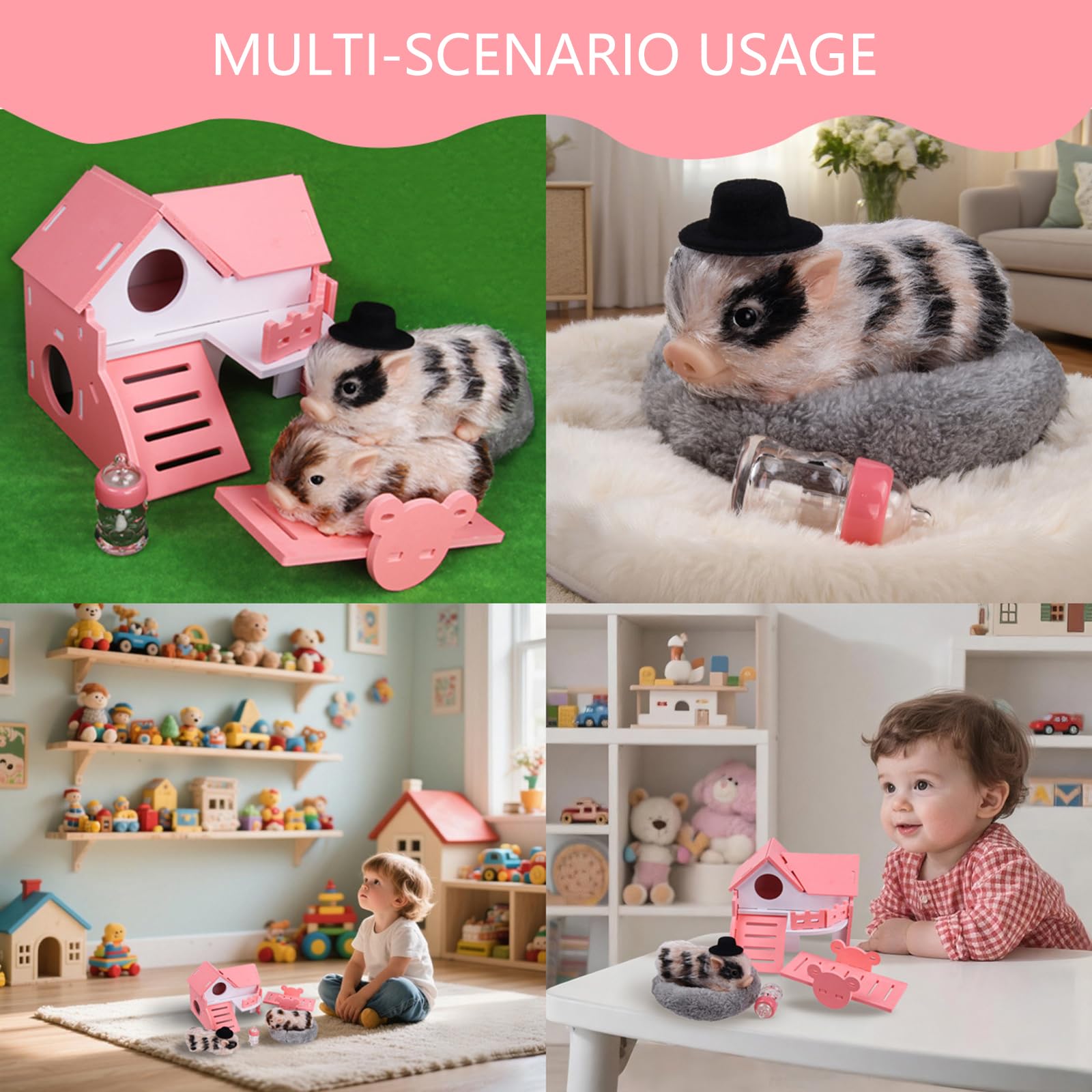 Giocattolo antistress per bambini con design realistico a forma di maialino e gioco creativo in silicone, giocattolo antistress