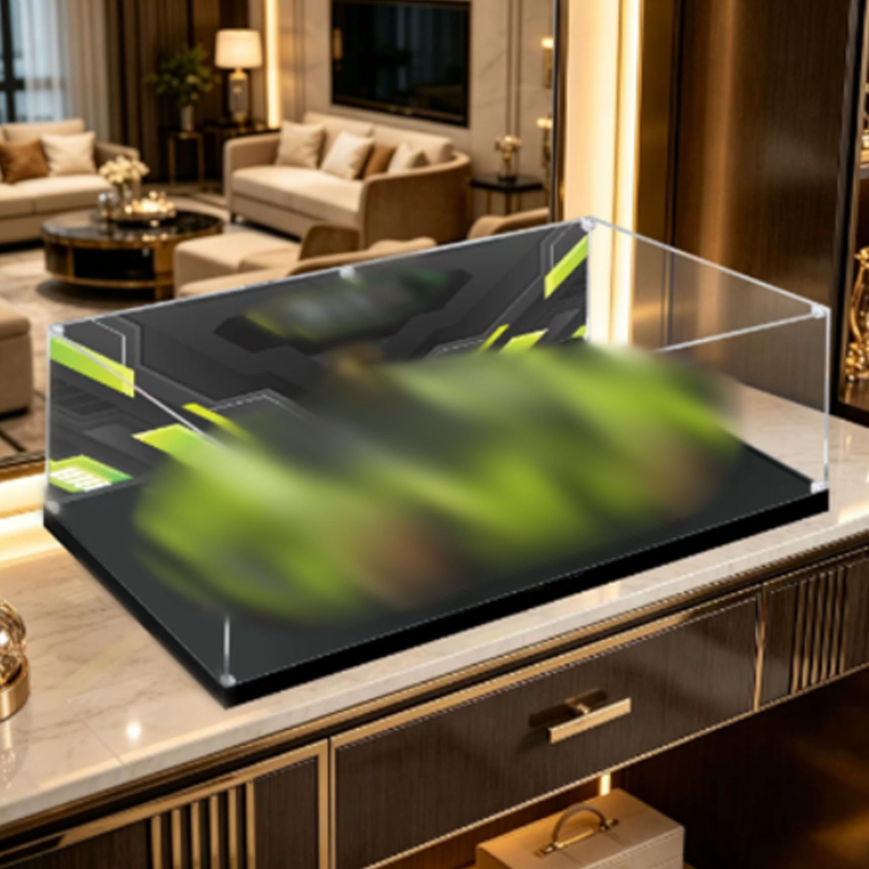 Acrylic Display Case for Le-go 42115 Racing car Model, Dustproof Display Box (display box only) (background 3mm-B)