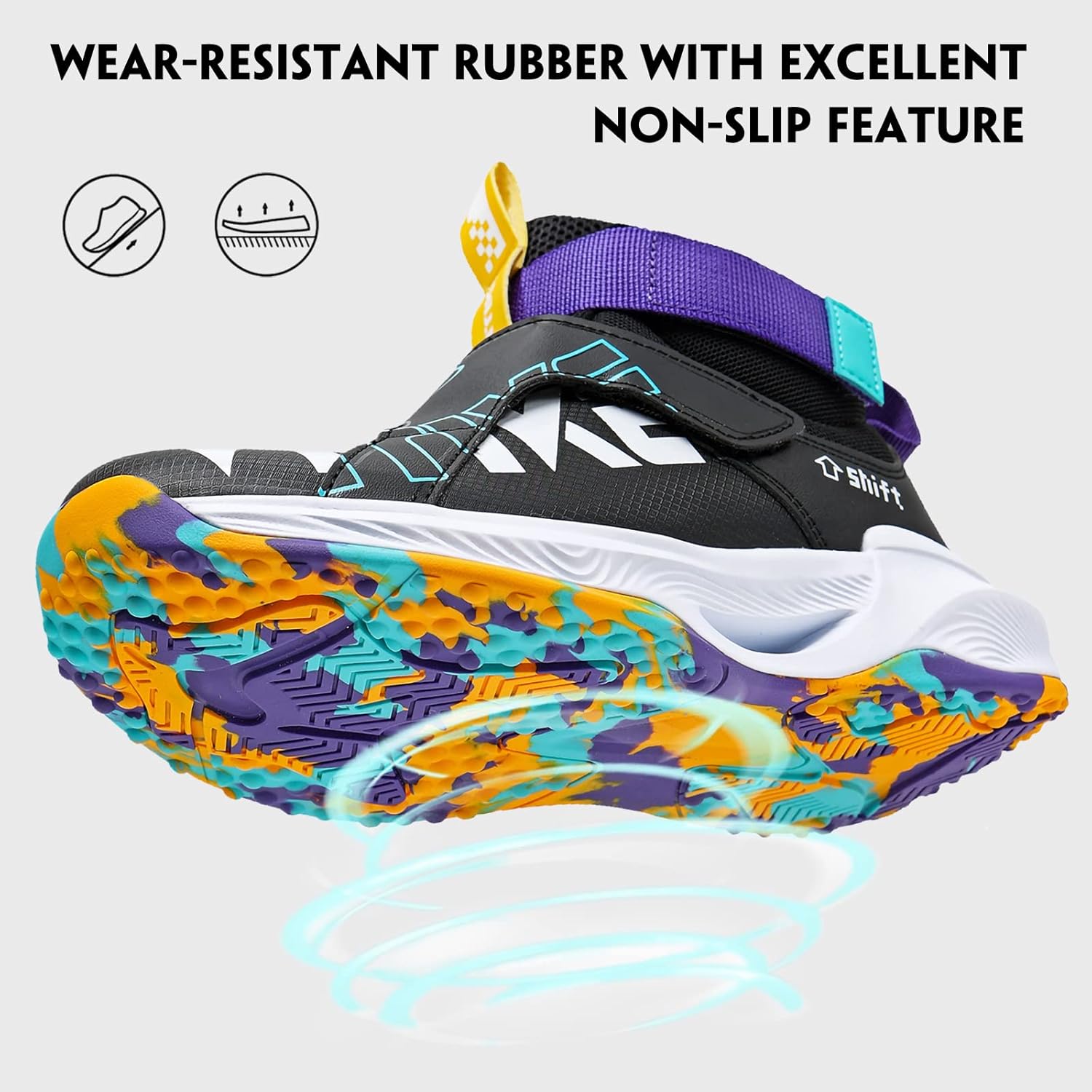 VITUOFLY Kids Basketball Shoes Boys Air Cushion Sneakers Girls Mid Top School Hoops Shoes Non-Slip Outdoor Sports Running Gym Comfortable Durable Little Kid/Big Kid - Image 4