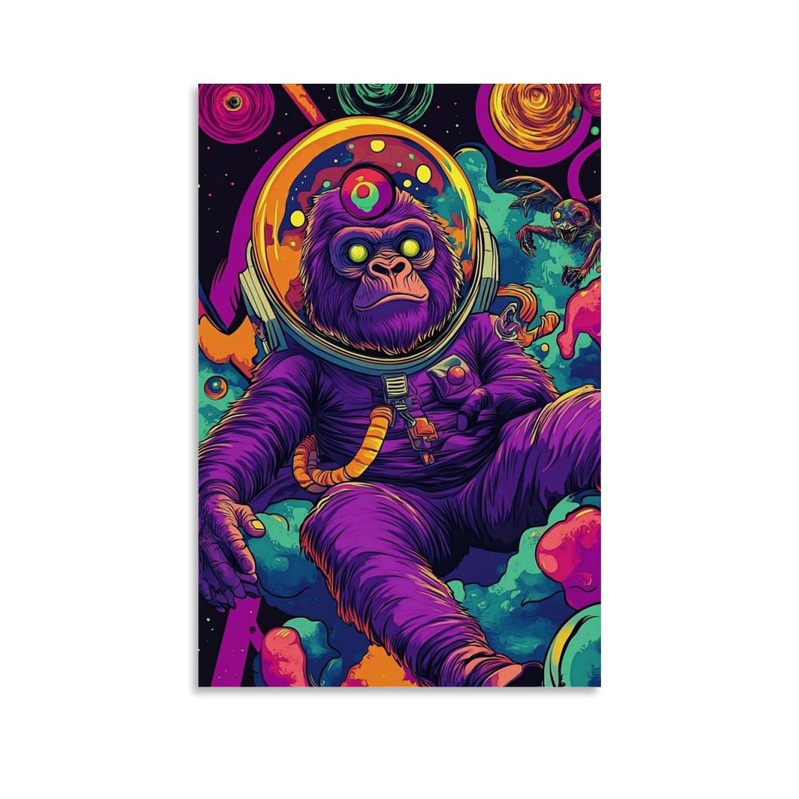 Amazon.com: Surreal Cyberpunk Space Ape in A Colorful Sci Fi