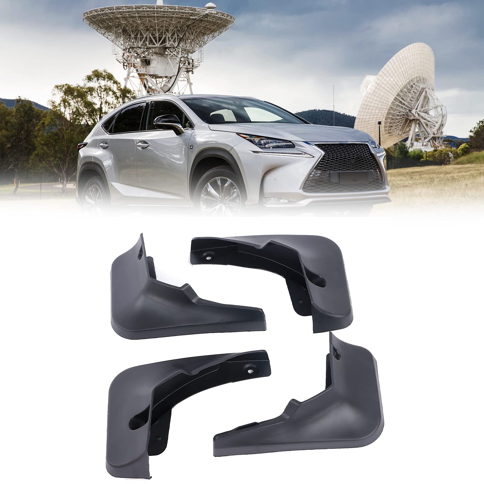 Set Parafango Auto Durevole Sostituzione Parafango Automatico per NX NX200 NX300 2015‑2017 per Protezione Esterna ABS Nero