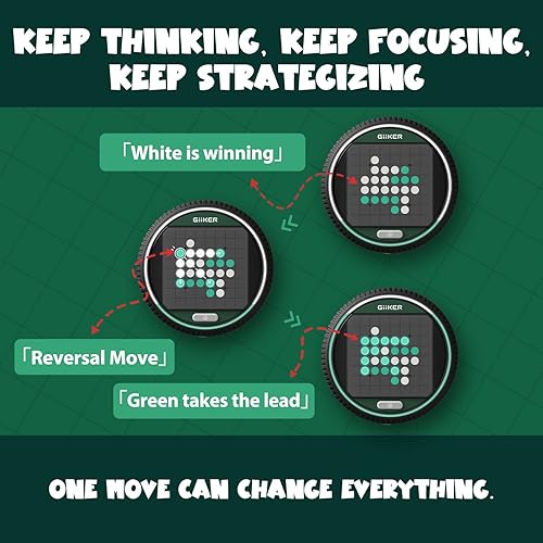 Miniatura 5 de GiiKER Super Reversi - Juego de mesa de estrategia electrónica con oponente de IA, rompecabezas de lógica inteligente de mano y rompecabezas para