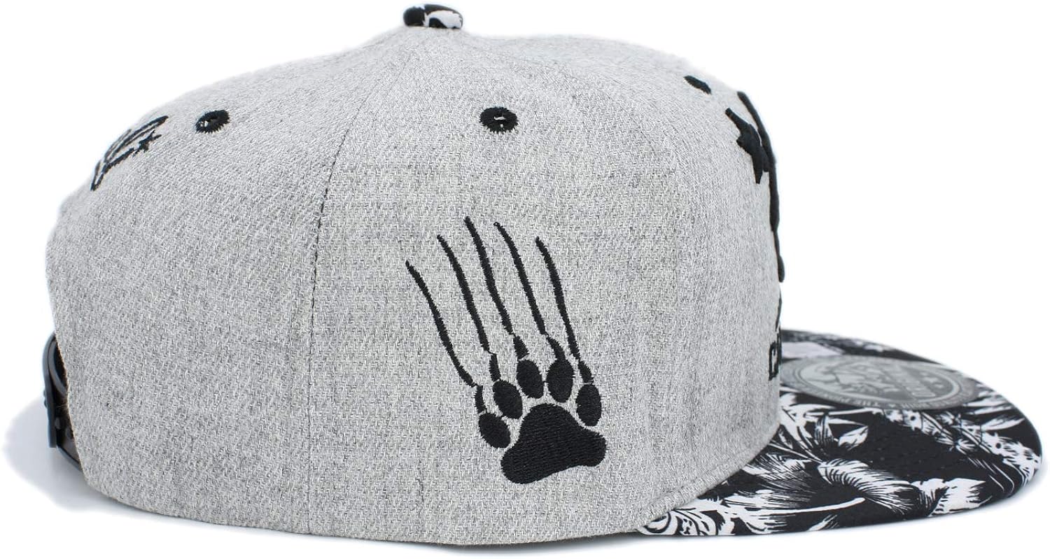 Embroidered California Republic with Bear Claw Scratch Snapback Cap