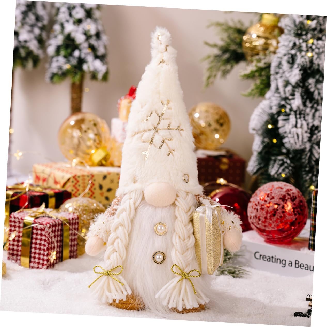 Abaodam 2piezas GNOME Navideño con Luz Led Muñeco Decorativo De Navidad para Fiestas Adorno De Escritorio y Centro De Mesa para Decoración Festiva