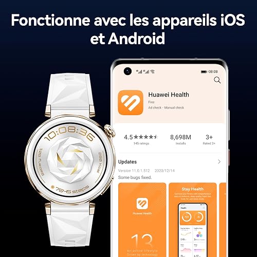 HUAWEI Watch GT 5 Pro 46mm Montre Connectée, Design aux Lignes épurées, Programmes d'entraînement de Pointe, Suivi de la santé, ECG, Jusqu'à 14 Jours d'autonomie, iOS& Android, Noir - 8
